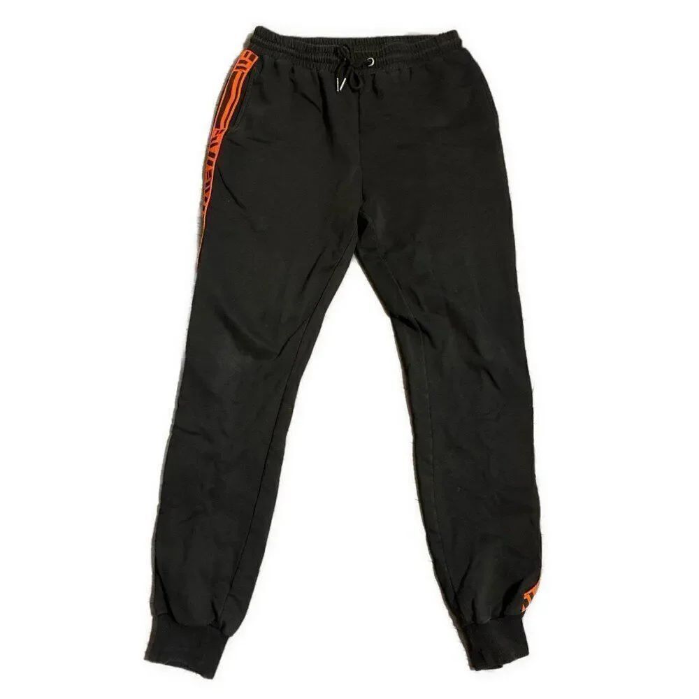 LF Los Angeles Black Orange Joggers Sweat Pants Medium